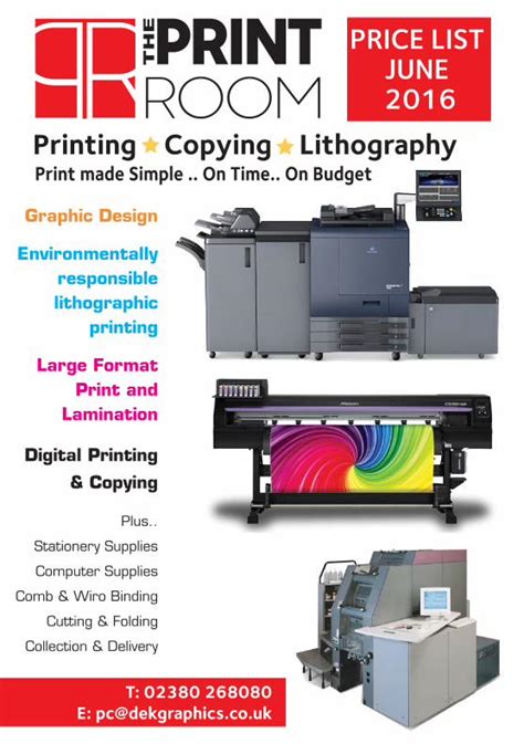 Pdf Printing Copying Lithography Dek Graphics · Prices Are For