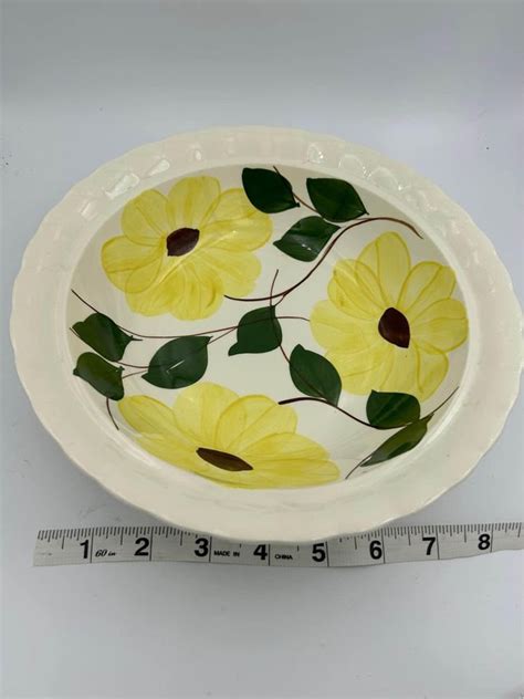 Vintage Hand Painted Blue Ridge Pottery Bowl Yellow Flowers Etsy