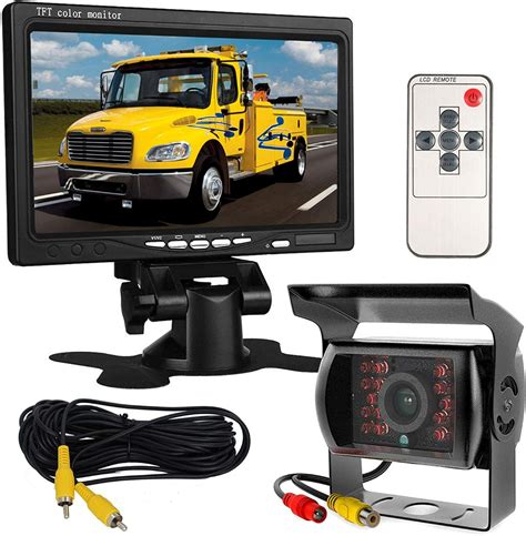 12v 24v 7 Car Tft Lcd Screen Hd Monitor Bus Truck Trailers 18leds Ir