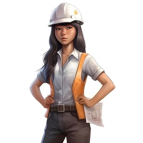 Premium AI Image 3D Rendering Of A Female Construction Engineer