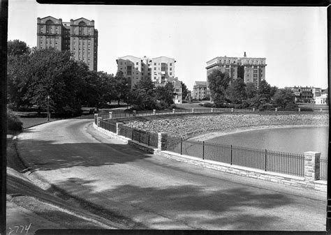 Description: Reservoir with apartment buildings to the south, 1930 ...