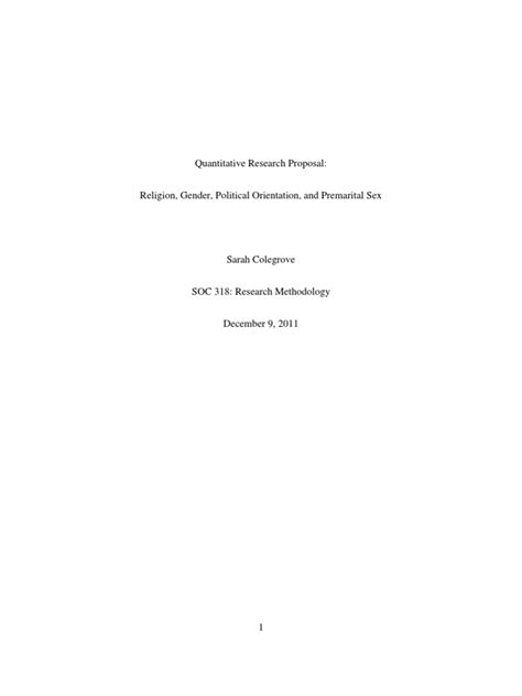 Quantitative Research Proposal Rgpp Pdf Sexual Intercourse Sexual Orientation