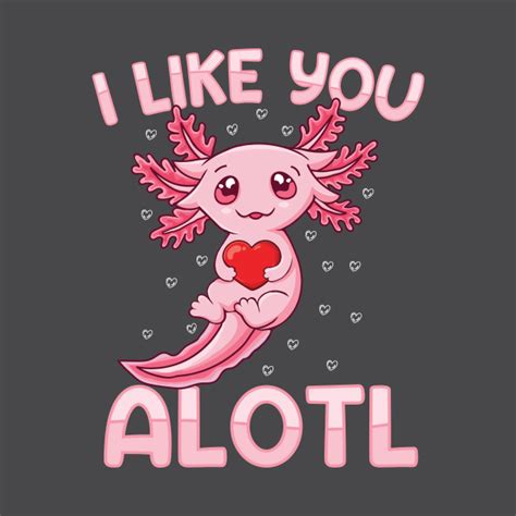 Kawai Axolotl I Like You Alotl Axolotl Lovers Valentines Day Axolotl