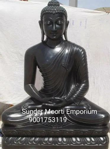 Jaipurcrafts Handmade Buddha Black Marble Statue Sizedimension