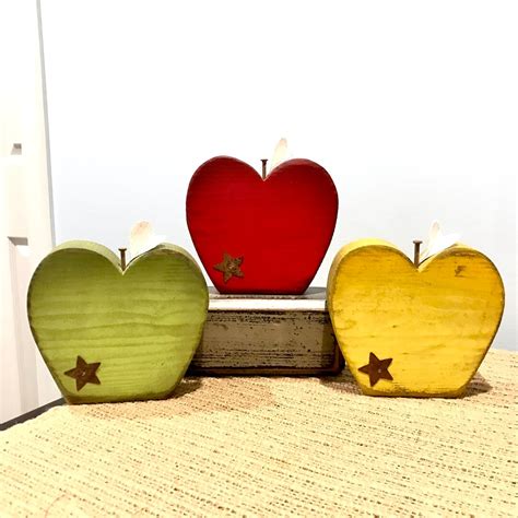 One Large Apple. Fall Apple Decor. Wooden Apples. Modern Prims. Tiered ...