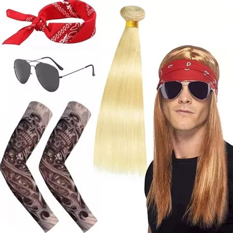 Disfraz Cosplay Rockero Axel Roses Guns Peluca Accesorios Cuotas Sin