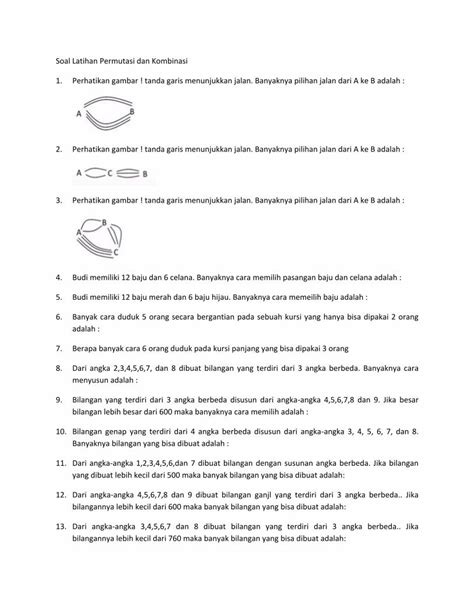 PDF Soal Latihan Permutasi Dan Kombinasi 1 Nugroho Stiemj Ac Id Wp