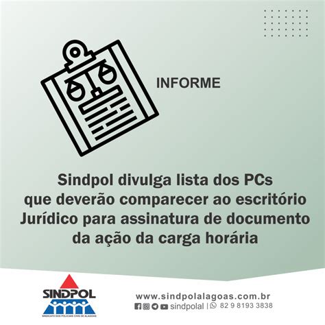 Sindpol Alagoas Sindpol Divulga Lista Dos Pcs Que Dever O Comparecer