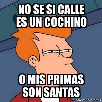 Meme Futurama Fry No Se Si Calle Es Un Cochino O Mis Primas Son