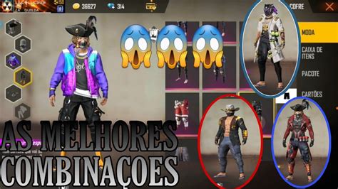 MELHORES COMBINAÇÕES DE ROUPAS NO FREE FIRE SÓ COMBINAÇÕES TOP