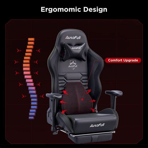 Buy Autofull Gaming Chair Pure Black Pu Leather Footrest Racing Style