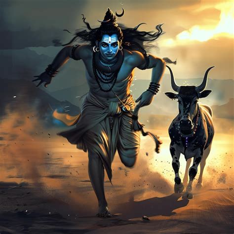 Premium Photo | Lord Shiva and Nandi Running Image