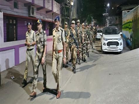 Police And Paramilitary Forces Took To The Streets In Raipur रायपुर में पुलिस और पैरामिलिट्री