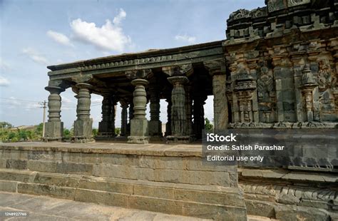 Close Up Of Open Mantapa With Various Pillar Designs At Nanesvara