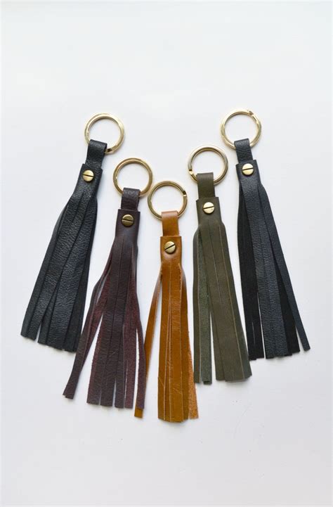 Black Leather Tassel Keychain Handmade By Twotickets On Etsy 13 00 Leather Tassel Keychain