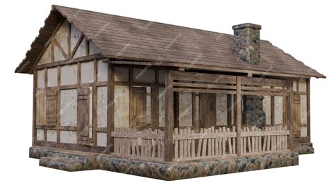 Premium Photo | 3d render medieval house game ready illustration