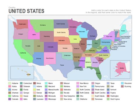 Us State Map Editable Color United States Map New Us Map Coloring ...