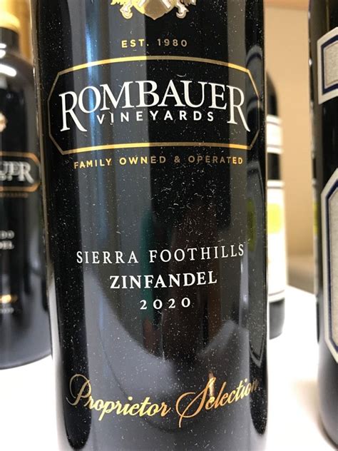 Rombauer Vineyards Zinfandel Proprietor Selection Usa California