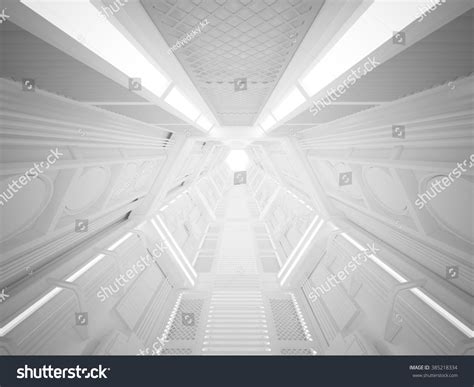 3d Illustration Futuristic Design Spaceship Interior Stock Illustration ...