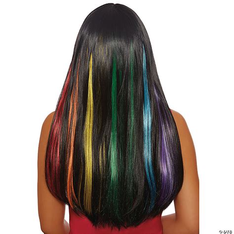 Long Straight Hidden Rainbow Wig Oriental Trading