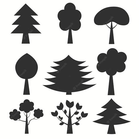 Premium Vector | Trees Set Vector Cartoon