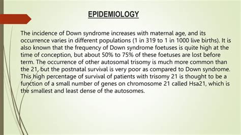 Down Syndrome Introduction Definition Types Etiology