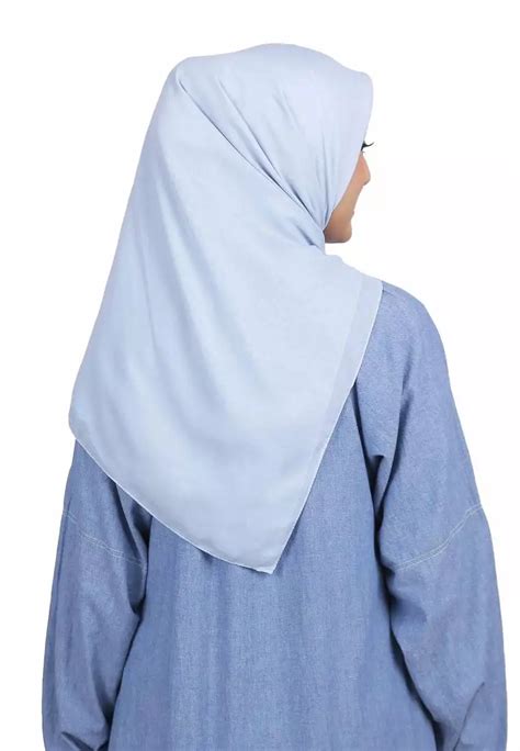 Jual Zoya Zoya Afni Scarf Milky Blue Kerudung Hijab Segi Empat Polos