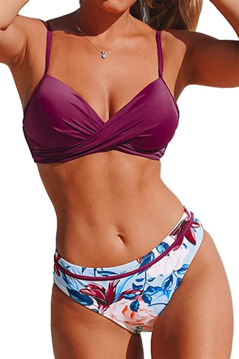 Cupshe Conjunto De Bikini De Cintura Baja Con Lazo En La Espalda Halter