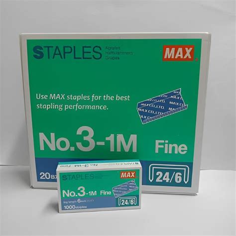 Jual Isi Staples Stapler Max No 3 1m 1pak20bxs Shopee Indonesia