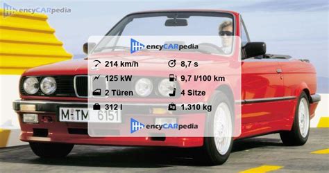 BMW 325i Cabrio E30 Technische Daten 1987 1993 Leistung