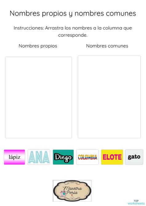 Nombres Propios Y Comunes Ficha Interactiva 580 Images