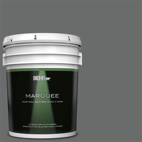 BEHR MARQUEE 5 Gal 770F 5 Dark Ash Semi Gloss Enamel Exterior Paint