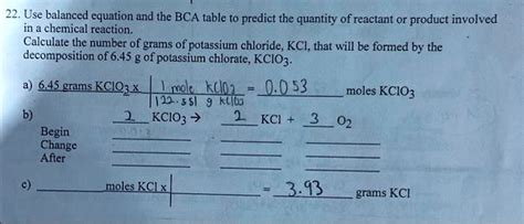 SOLVED: Calculate the number of grams of potassium chloride, KCl, that will be formed by the ...