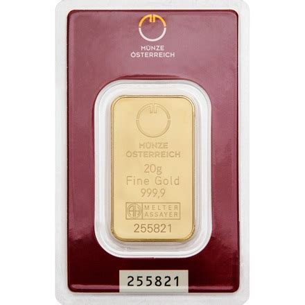 Gold Bar 20 G Austrian Mint