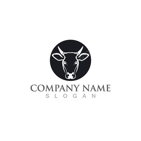 Cow Logo Template Vector Icon Logo Background Vector Vector Logo