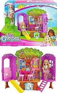 Barbie Coffret Cabane dans Les Arbres avec Poupée Chelsea Et Chiot