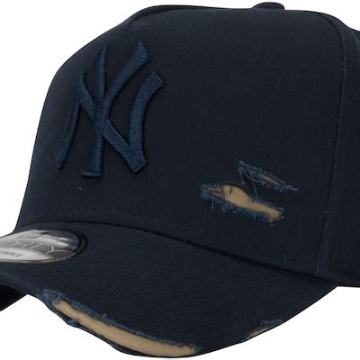 Bon New York Yankees Mlb Aba Curva New Era Strapback Cotton Damage