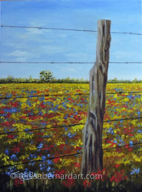 Fence Post In The Meadow | Teresa Bernard Oil Paintings