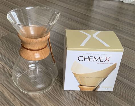 Chemex Pour Over Glass Coffeemaker With Wood Collar 8 Cup With Box Of Filters Ebay