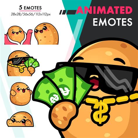 Animated Potato Emotes Pack 3 5 Cute Potato Blanket Dance Money