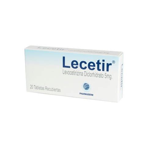 Lecetir Levocetirizina Diclorhidrato Mg Pharmaderm Caja X Tabletas