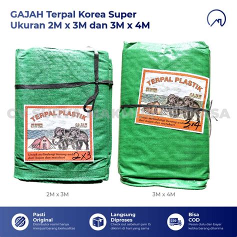 Jual Terpal Korea Ukuran X Gajah Super Terpal Korea Hijau Meter X