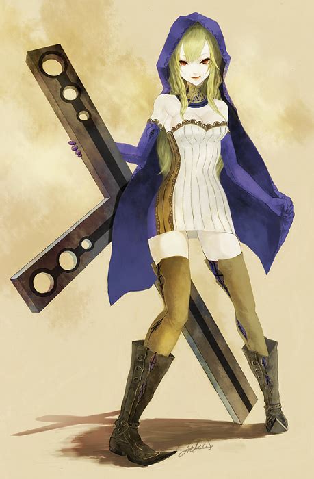 The Big Imageboard Tbib Bare Shoulders Blonde Hair Blue Cloak Boots