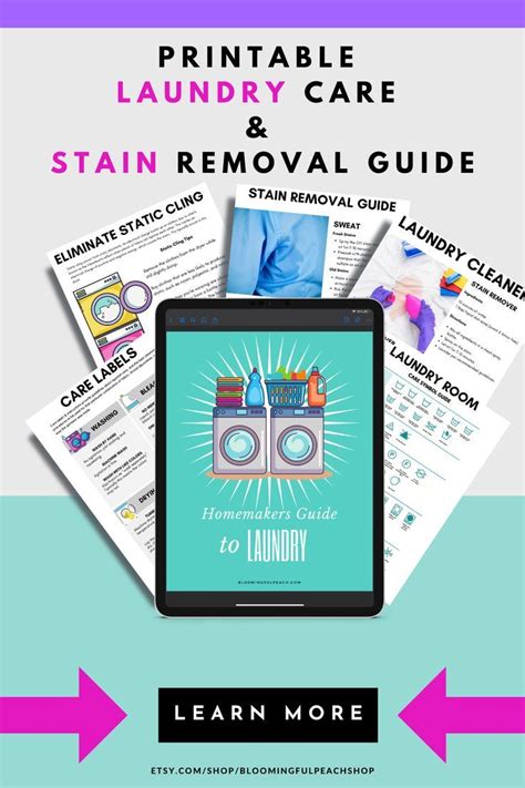 Printable Laundry Stain And Symbol Guide Etsy Laundry Symbols