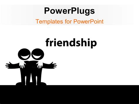 Powerpoint Template Illustration Of Two Best Friends Symbol Of