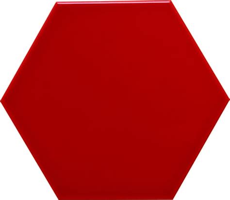 Carrelage Mural X Hexagonal Lisse Brillant Couleur Rouge