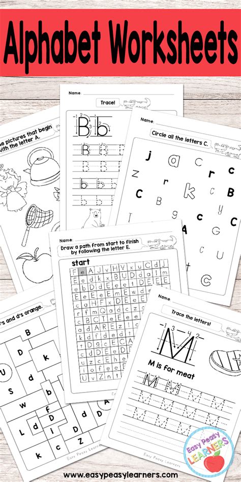 Alphabet Worksheets - ABC from A to Z - Easy Peasy Learners ...