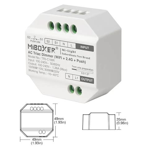 Tri C1wr Trailing Edge Phase Cut Wifi Rf Ac Elv Triac Dimmer