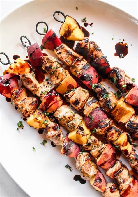 Balsamic Peach Chicken Kabobs Peach Chicken Chicken Kabobs Grilled