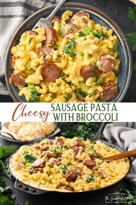 Cheesy Smoked Sausage Pasta With Broccoli Recipe Smoked Sausage Recipes Kielbasa Recipes